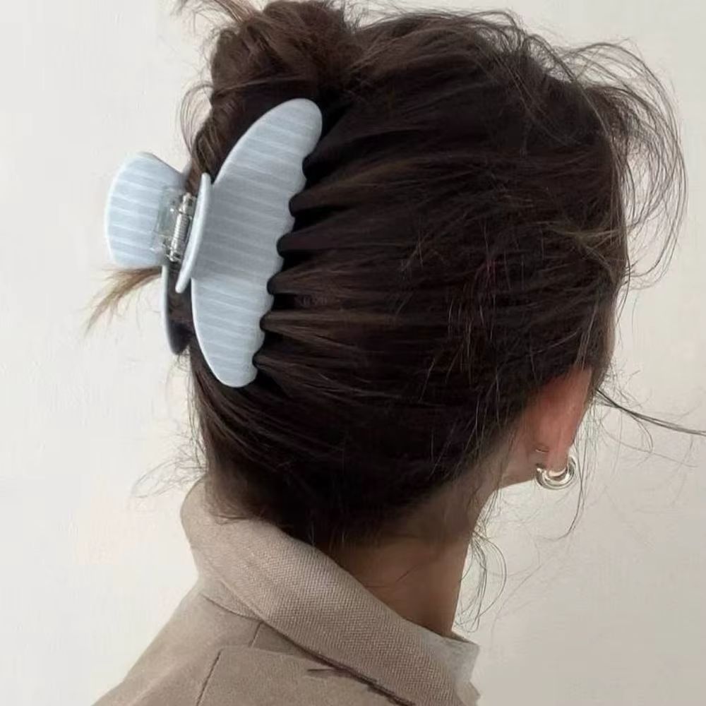 Nouvelles pinces à cheveux coréennes bleues et roses à rayures pour femmes et filles