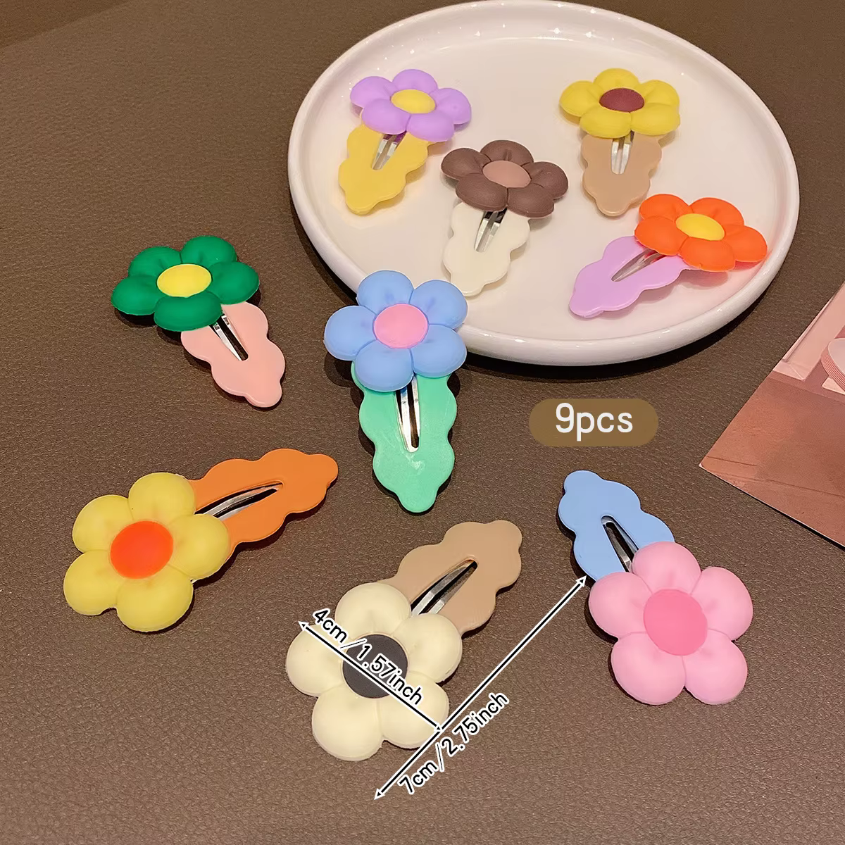 Pinces à cheveux 9 couleurs aléatoires
