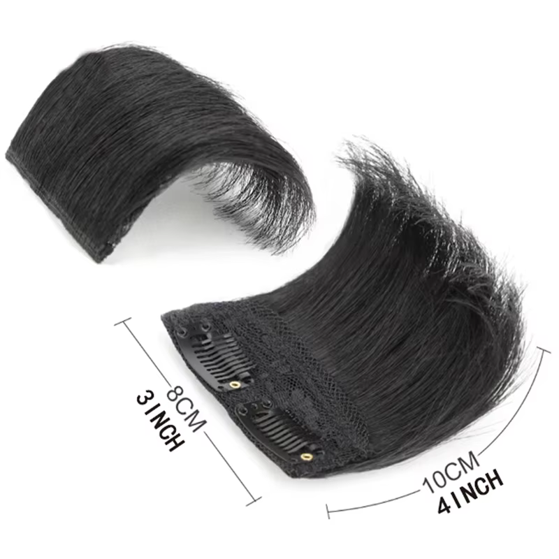 Extension capillaire synthétique courte et lisse, 10cm, doublure de cheveux Invisible, couverture latérale supérieure, postiche pour femmes