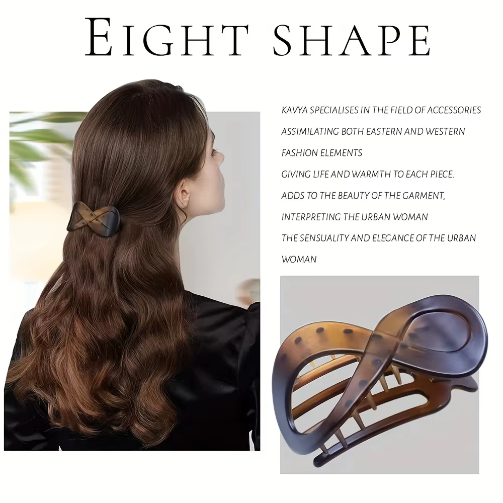 Pince à cheveux tendance en acrylique mat - Grande