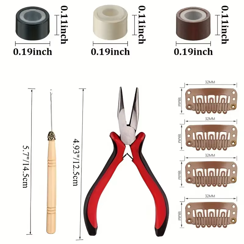 Kit professionnel d'extensions capillaires : mini-élastiques colorés