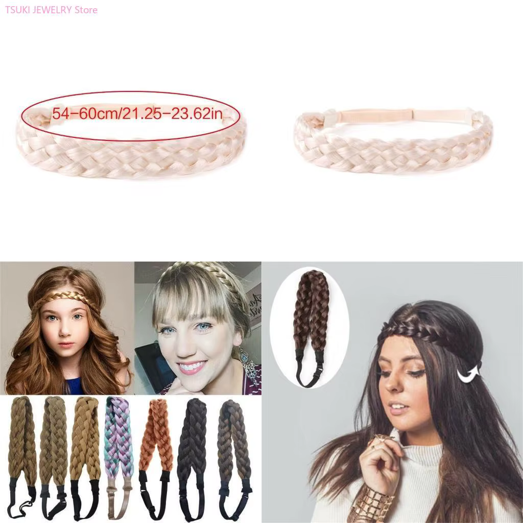 62KE – bijoux cheveux pour femmes, bohème, bandeau frontal tressé synthétique, décors