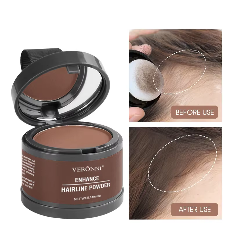 Poudre de ligne de cheveux imperméable instantanée naturelle