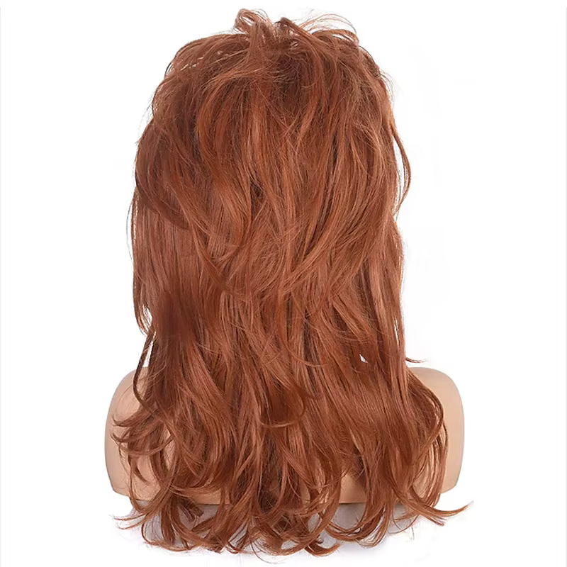 HAIRJOY 80s femmes Peggy Bundy ruche perruque longue ondulée cheveux synthétiques perruques pour femme au foyer marié Vintage Costume Cosplay Halloween