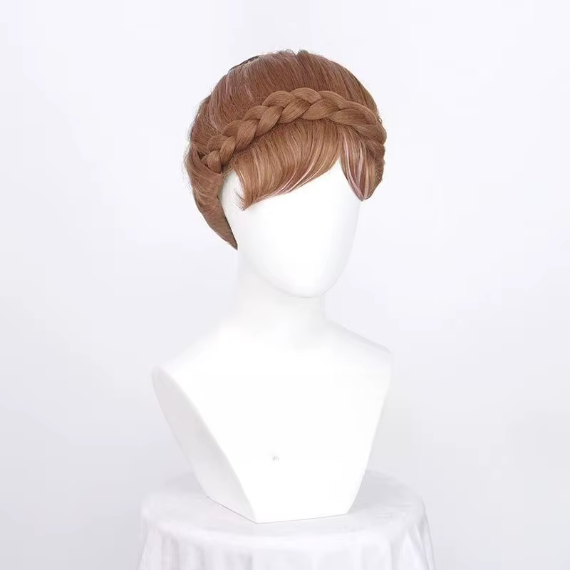 Perruque synthétique courte de cosplay Princesse Anna