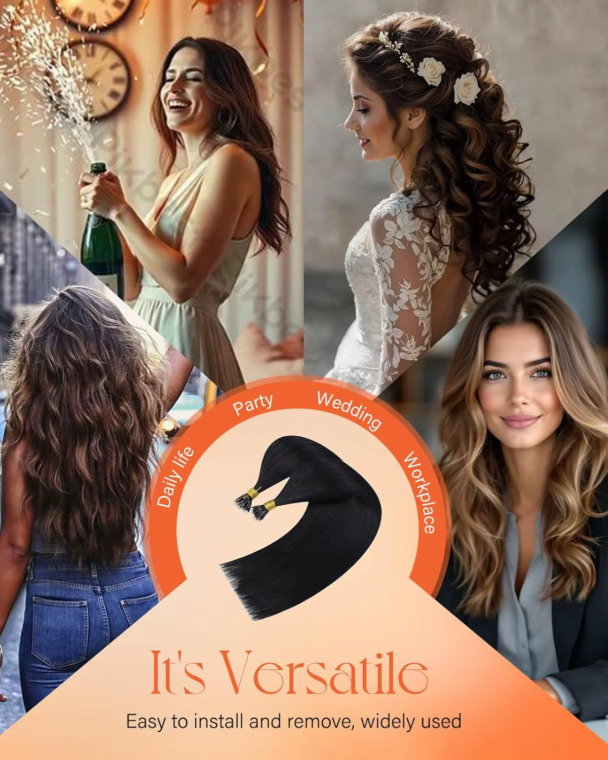Cheveux ensoleillés Nano anneau Extensions