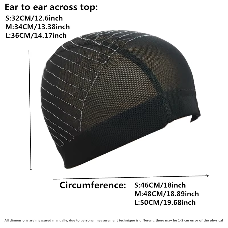 Bonnet de perruque en forme de dôme en maille avec bande sans colle pour débutants, 4x 4/5x 5/13x 4/13x6, fabrication de perruque en dentelle, filet à cheveux idéal pour créer des perruques personnali