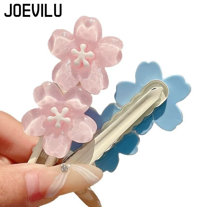 Pince à cheveux romantique en fleur de cerisier rose