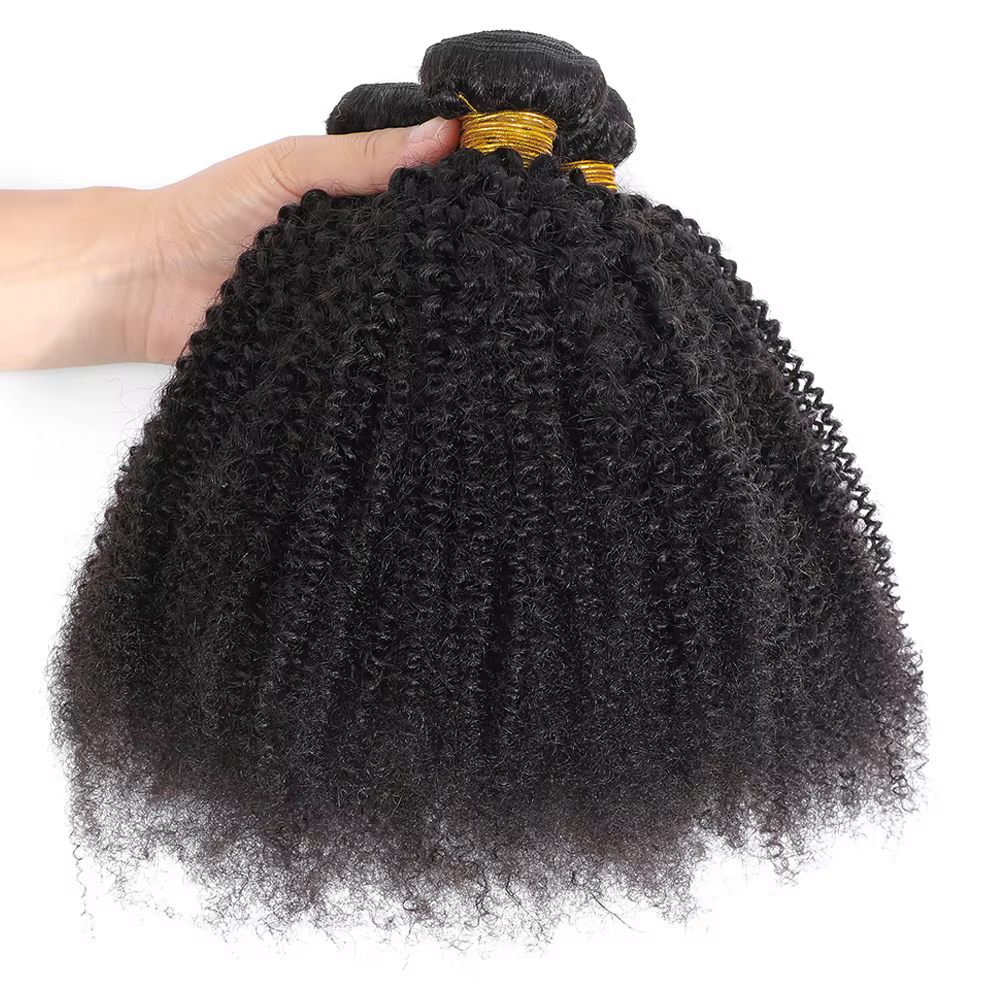 Afro crépus bouclés paquets brésiliens 1/3 Afro crépus cheveux humains paquets affaire 8-24 "Extensions de cheveux bouclés armure de cheveux humains pour les femmes
