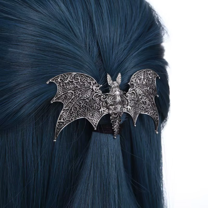 Pince à cheveux chauve-souris gothique rétro Viking pour femmes