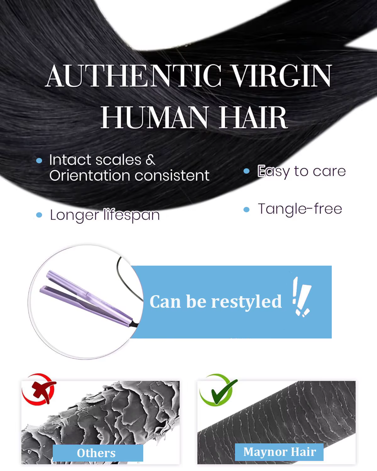 Extensions de cheveux I-Tip en cheveux humains