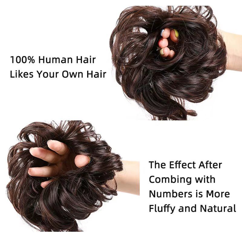 LUPU 100% Extensions de Chignon de cheveux humains