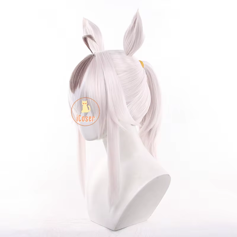 Anime Uma Musume cendrillon gris Oguri casquette Cosplay perruque chapeaux lumière blanche cheveux oreilles Halloween fête femmes filles carnaval accessoires