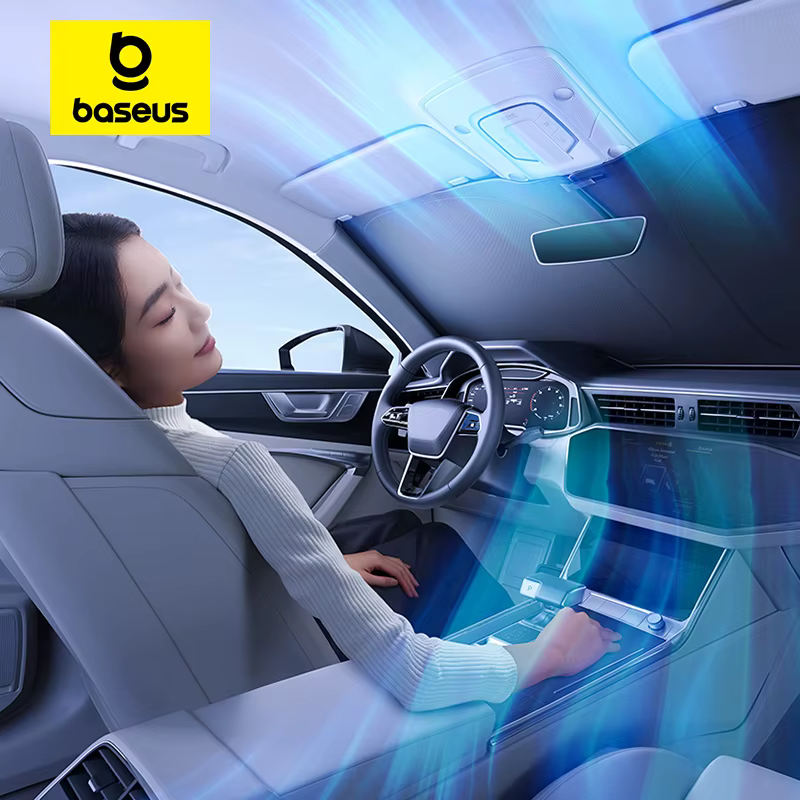 Basues voiture pare-soleil pare-brise couverture voiture fenêtre avant soleil Protection UV pliable pare-soleil couverture sac de rangement pour Tesla
