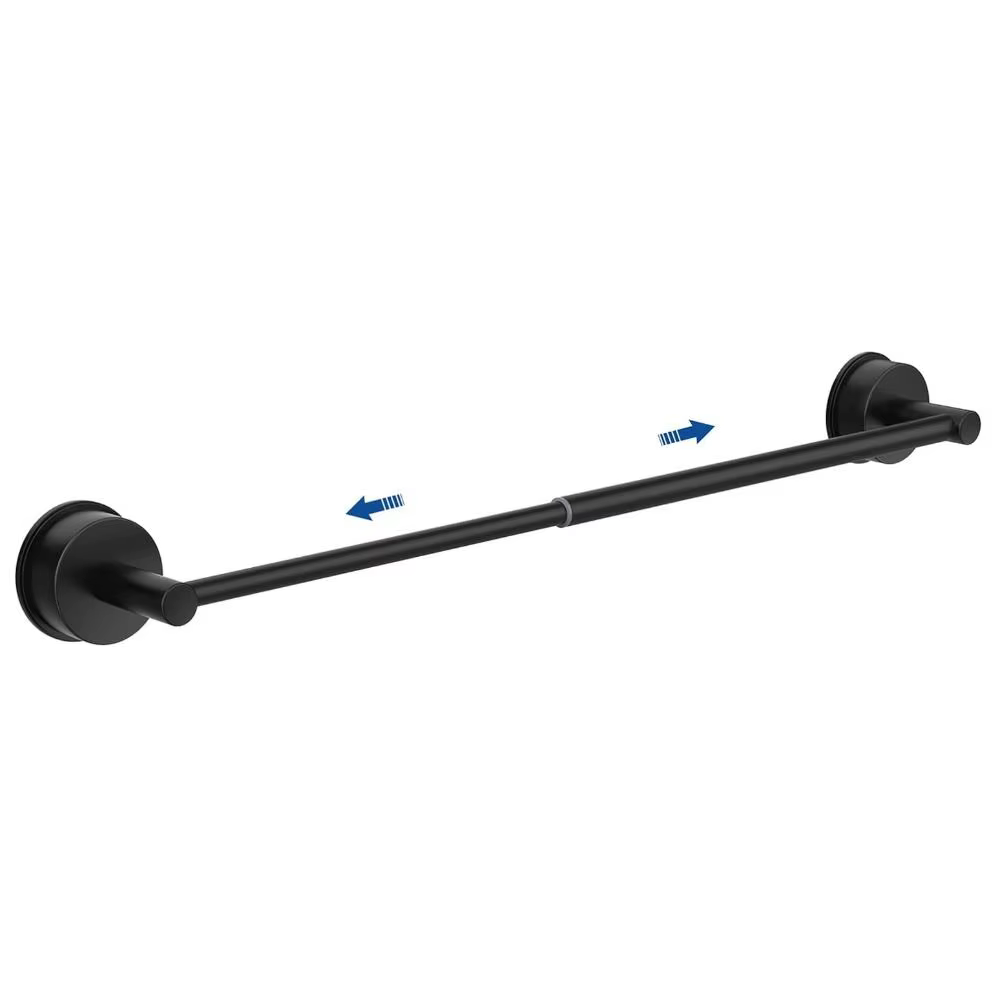 Porte-serviettes mural extensible en acier inoxydable à ventouse, sans perçage, à barre unique réglable