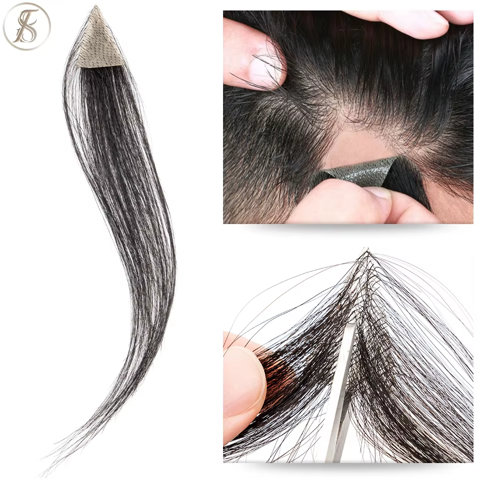 TESS 6 pouces hommes toupet délié avant cheveux humains