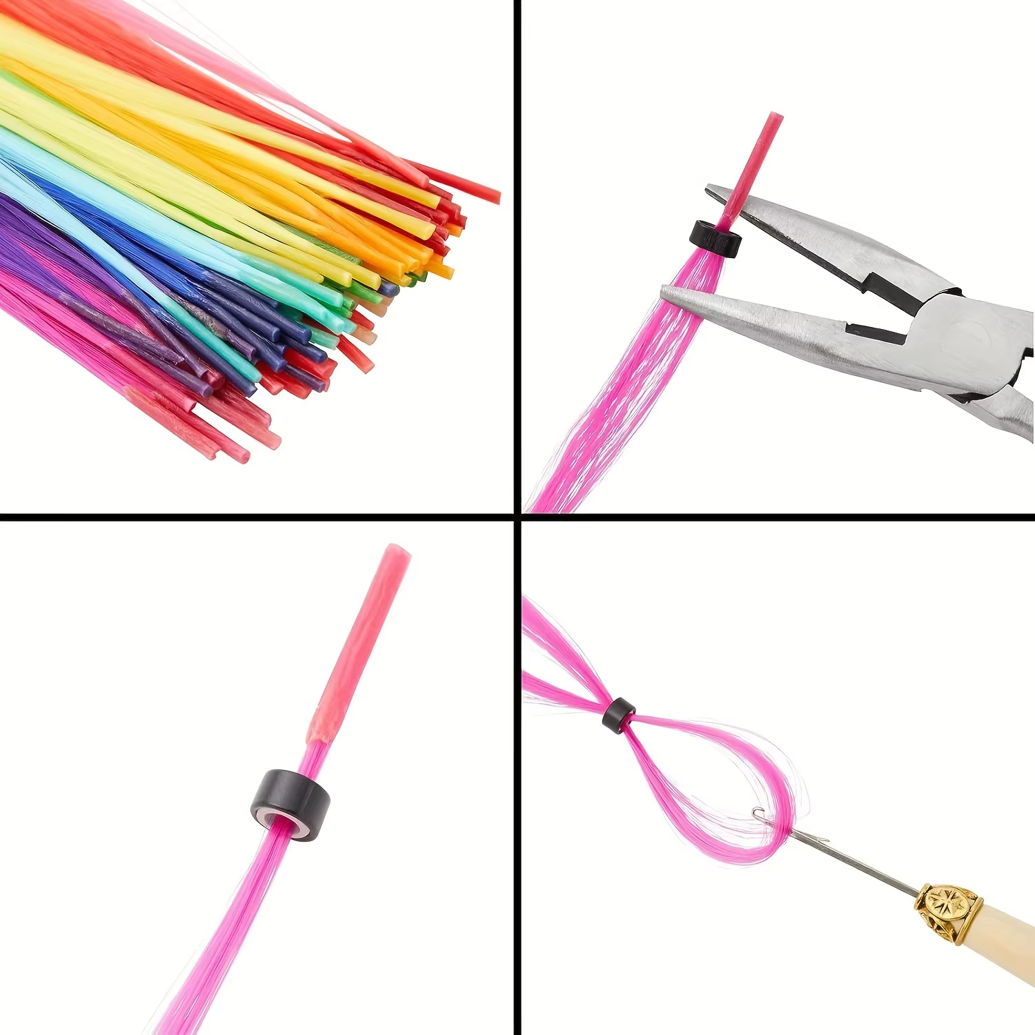 Extensions de cheveux synthétiques colorés pour femmes