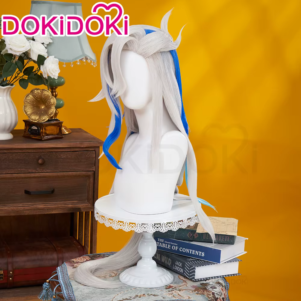 EN STOCK Perruque Neuvillette Cosplay Jeu Genshin Impact DokiDoki Hommes Cheveux Longs Nouvelle Skin