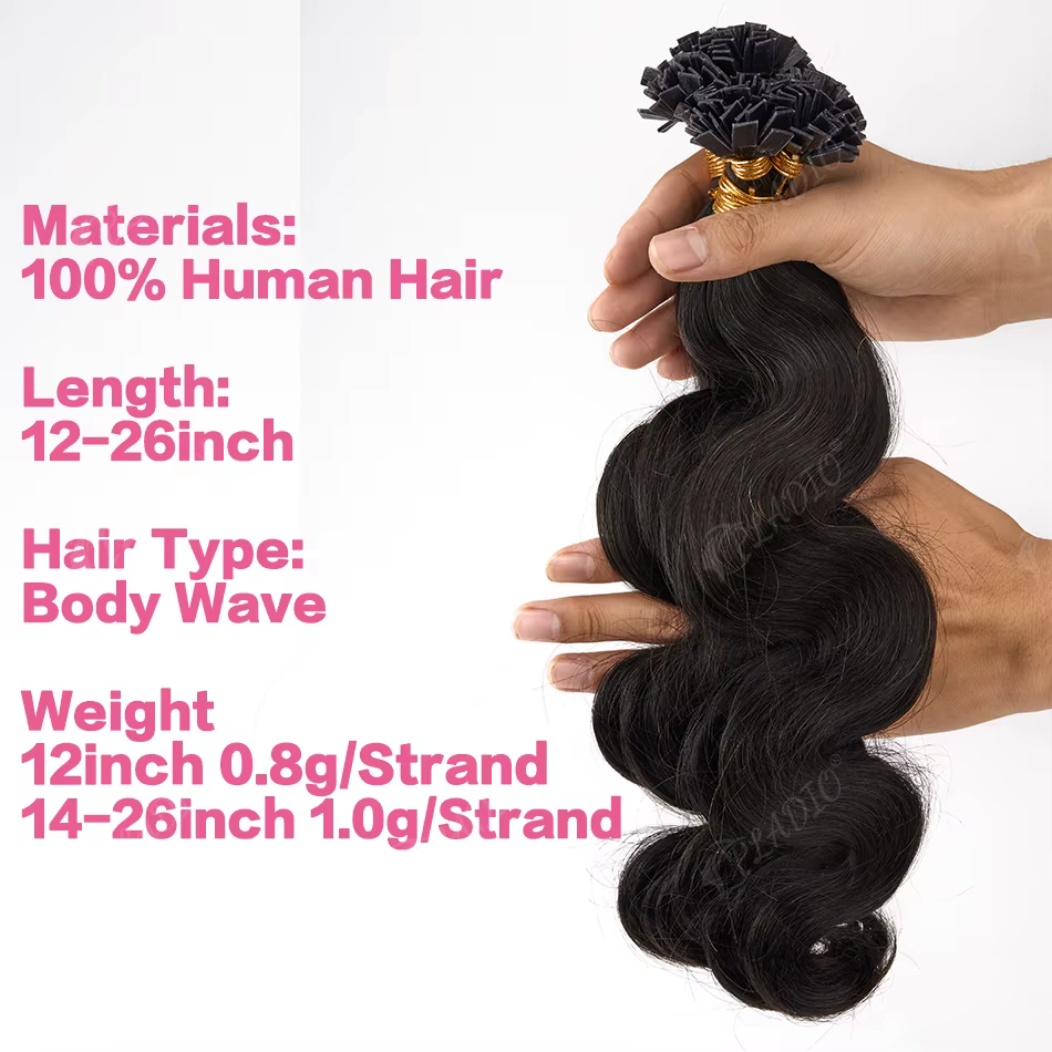 Extensions de cheveux PLADIO Body Wave à pointe plate