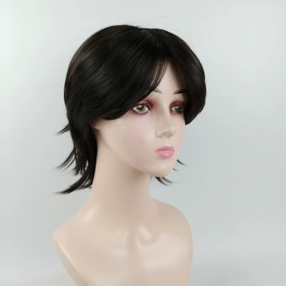 Cheveux courts ultraviolets synthétiques pour hommes