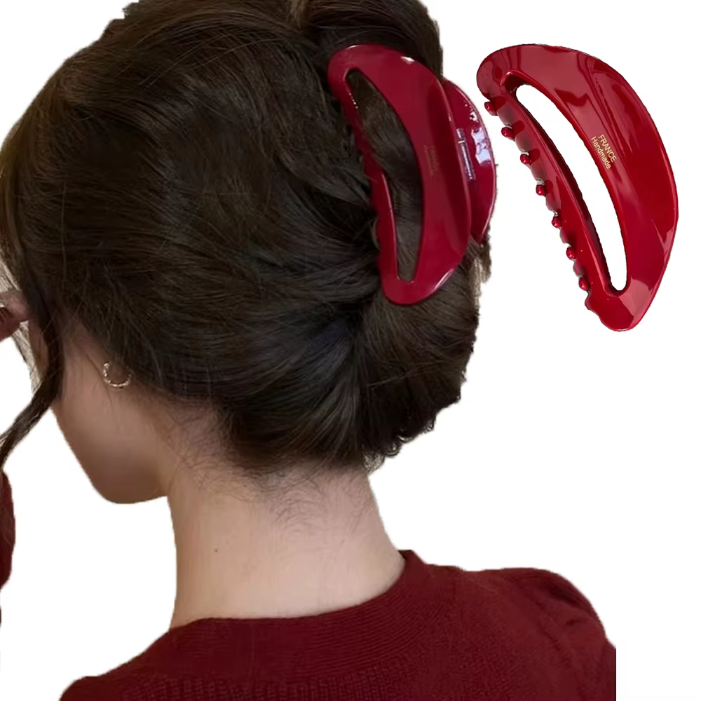 Grande pince à cheveux série rouge pour femmes