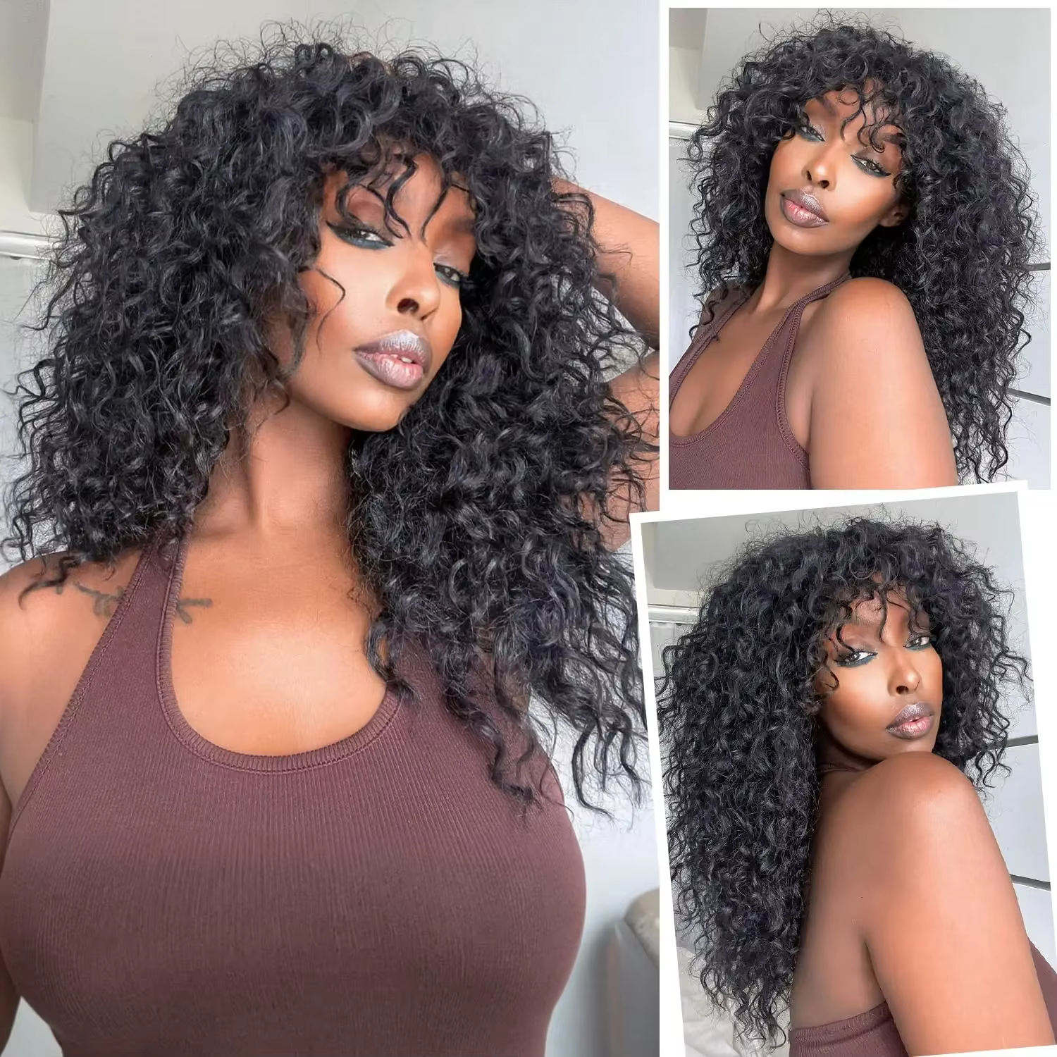 Perruque en cheveux humains vierges 100% naturels