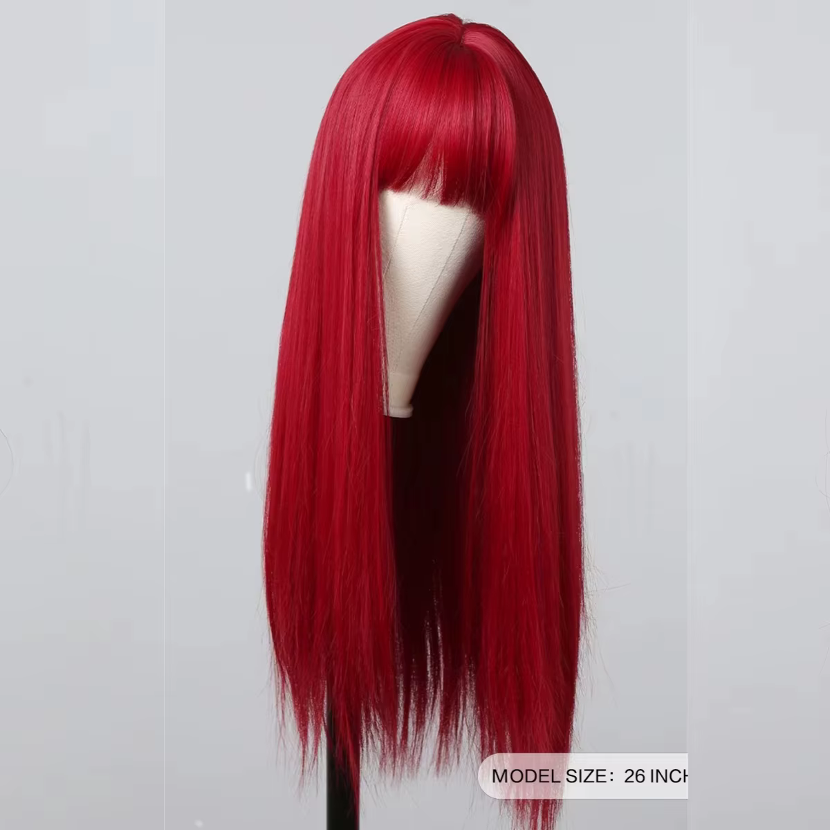 Perruque synthétique de 26 pouces avec cheveux longs et raides