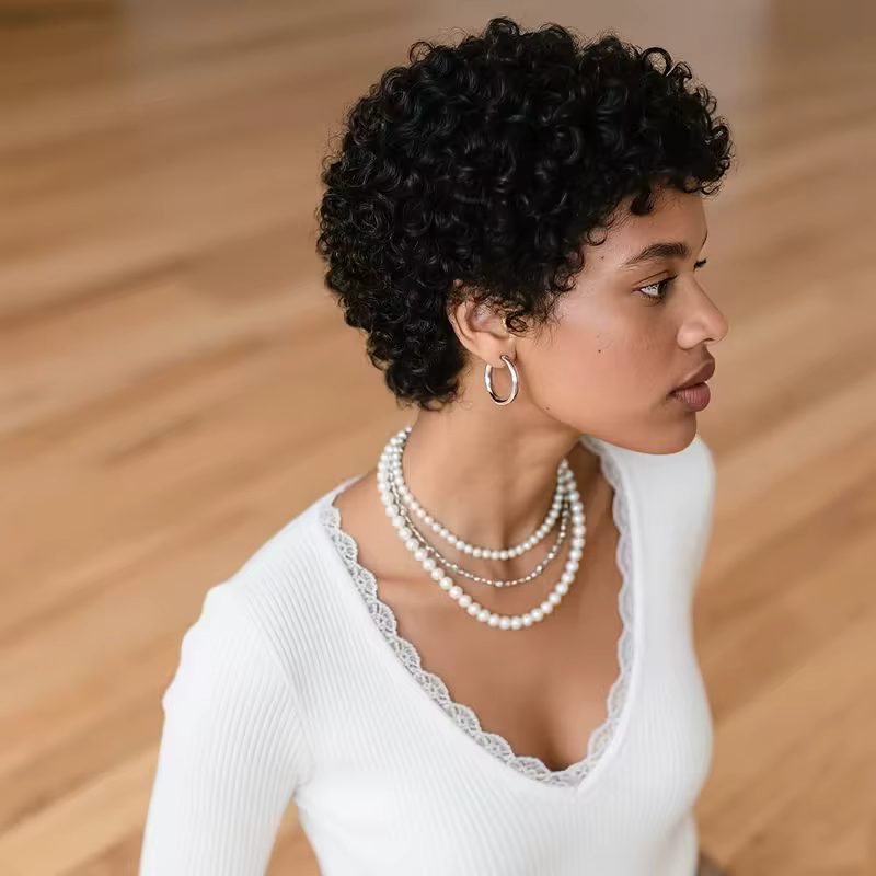 Perruque courte bouclée coupe lutin pour femmes, cheveux 100% naturels, entièrement fabriqués à la Machine, naturel, réaliste, sans enchevêtrement, facile à entretenir