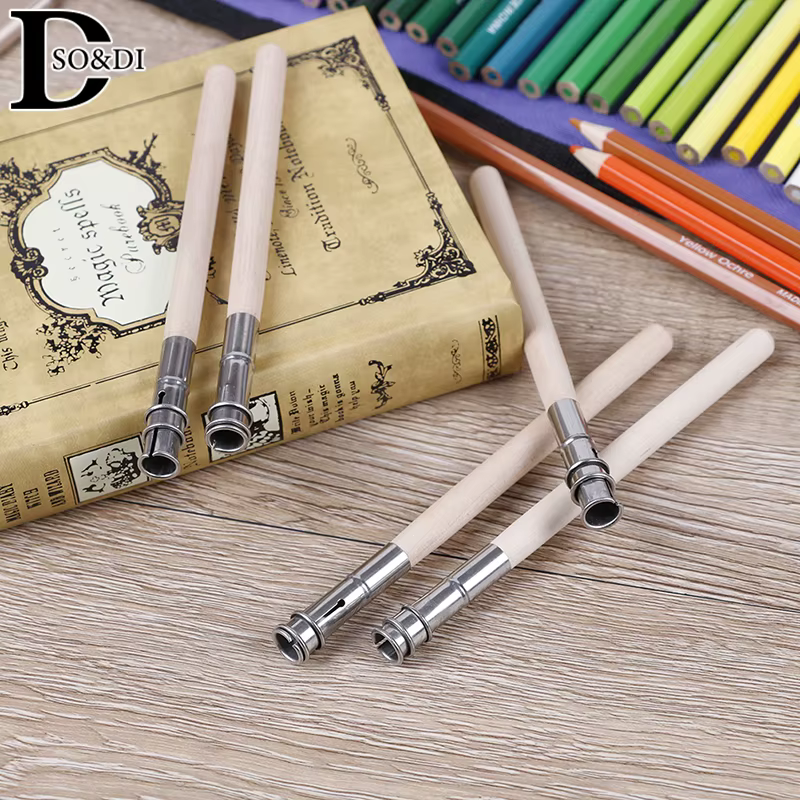 Prolongateur de crayon en bois réglable, support d'allongement, outil de peinture et de dessin, utilisation pratique, 5 pièces
