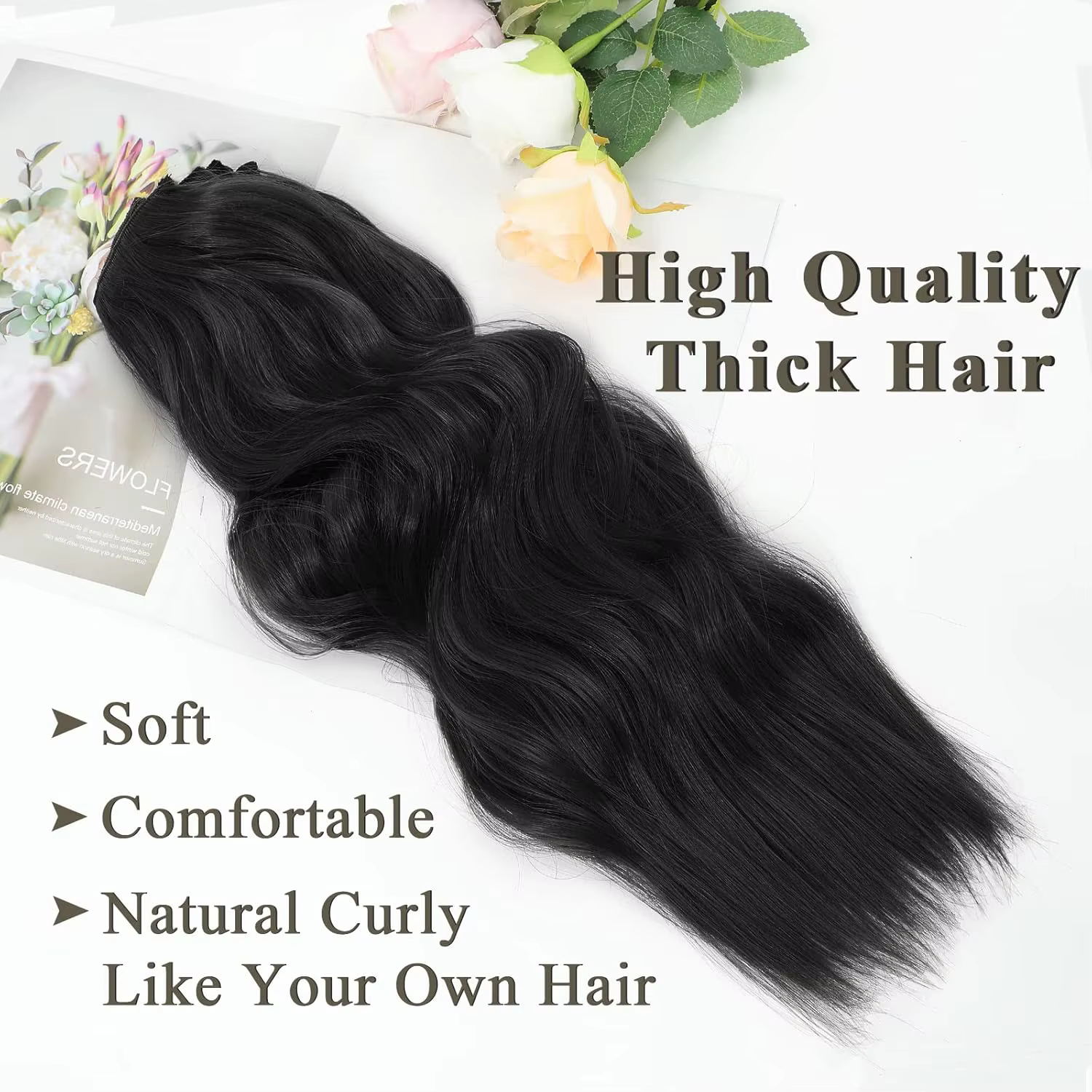 Extensions de Cheveux Synthétiques Bouclés à Clips