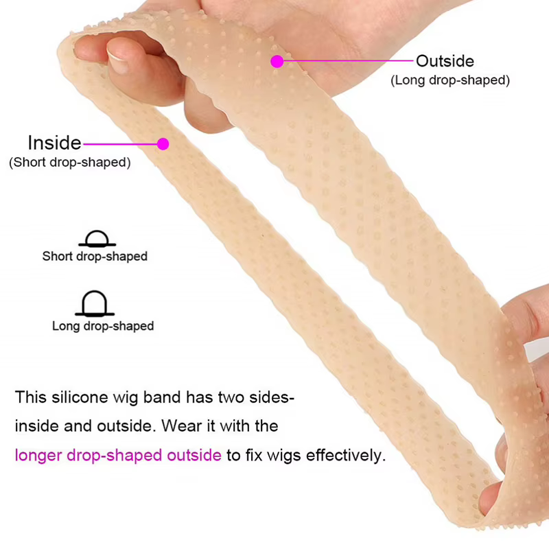Bande de poignée de perruque élastique en Silicone