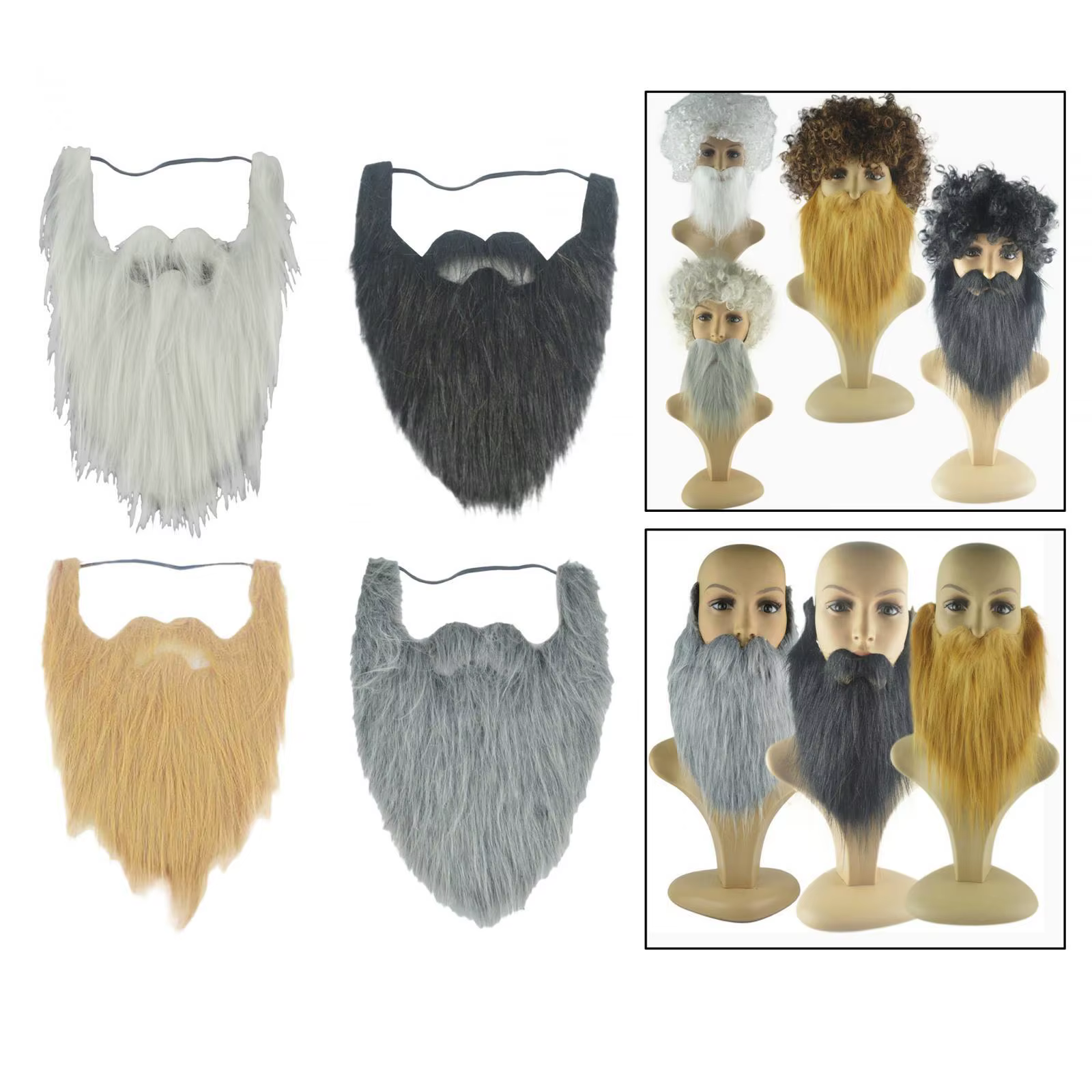 Fausse Barbe du Père Noël avec Corde artificiel astique