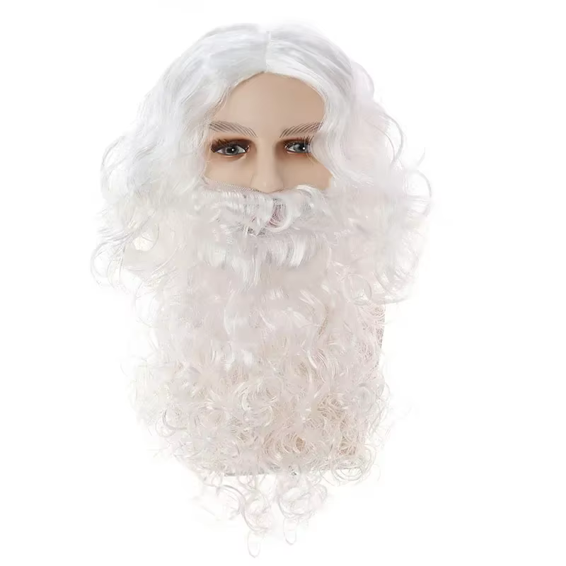 Perruque et barbe de Père Noël 2026 – Ensemble complet