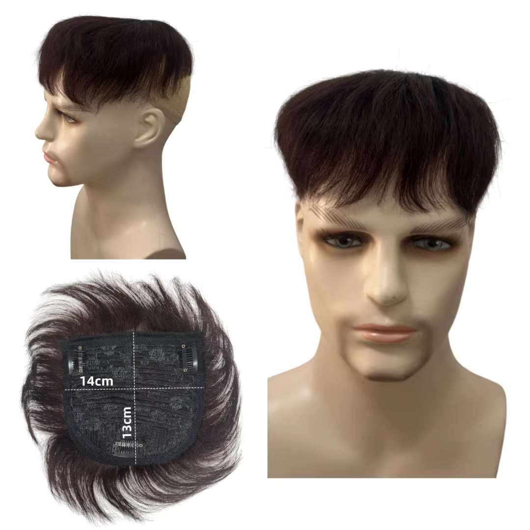 Perruque courte en cheveux humains pour hommes et femmes