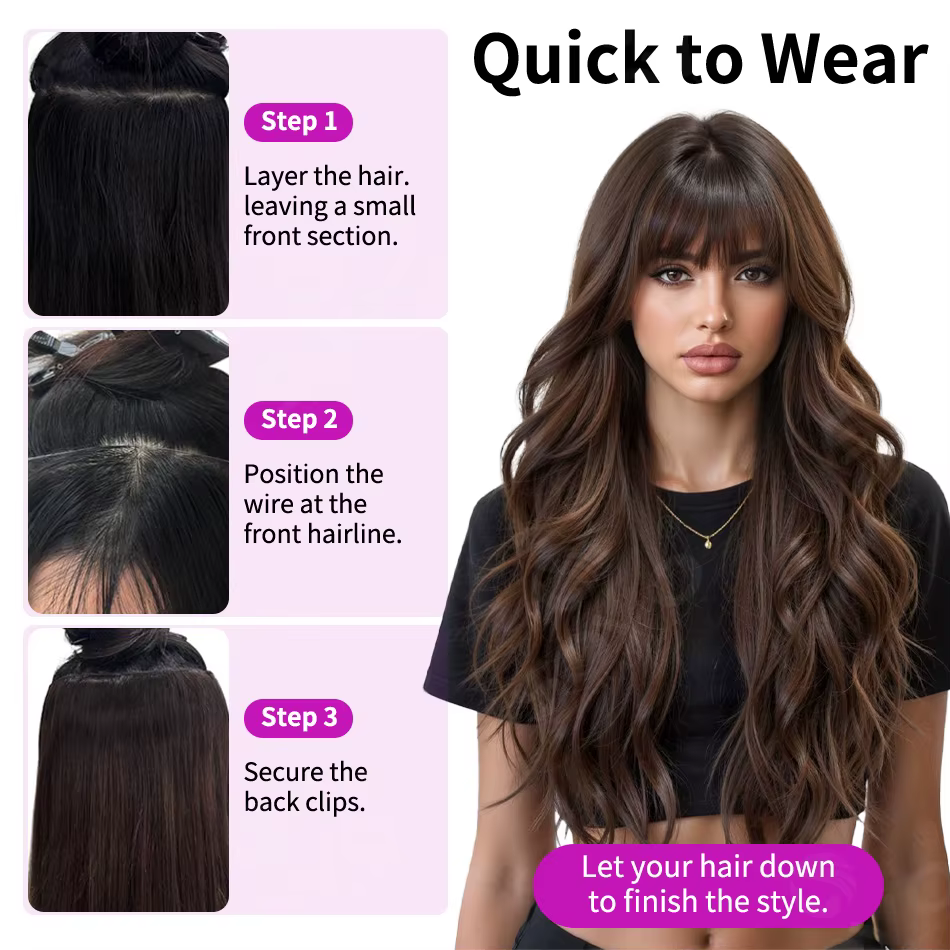 Extensions de cheveux Halo de 14 à 28 pouces