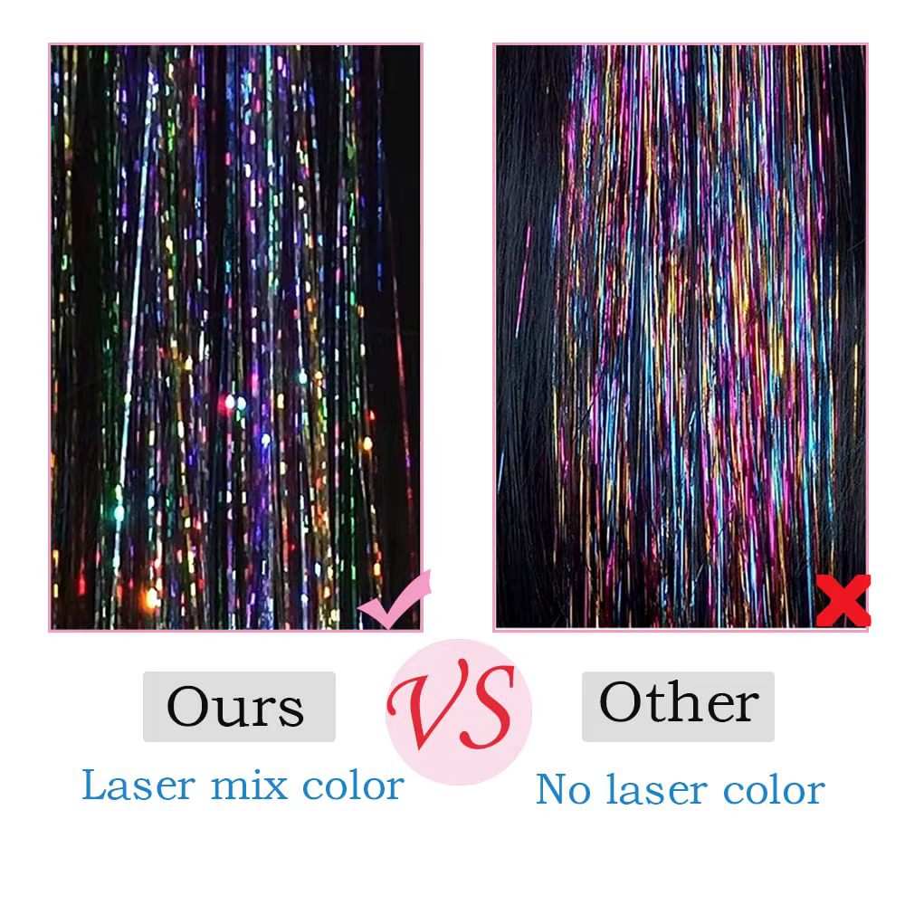 Extensions de cheveux scintillants et brillants