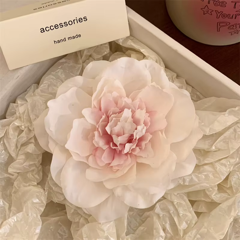 Pince à cheveux pivoine rétro pour femme, fleurs romantiques, pince latérale, pince à bec de canard, épingle à cheveux, vêtements de sauna, coiffure de patients en cordon