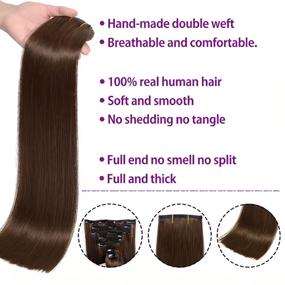 Extensions de cheveux à clipser
