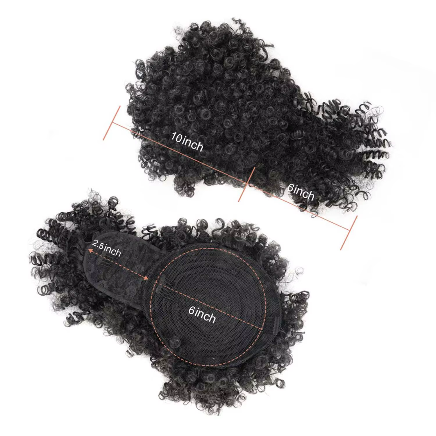 Extension de queue de cheval synthétique Afro bouffante crépue bouclée avec frange