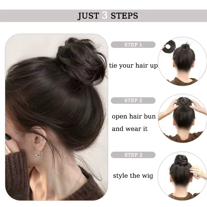 Chignon synthétique perruque Extensions