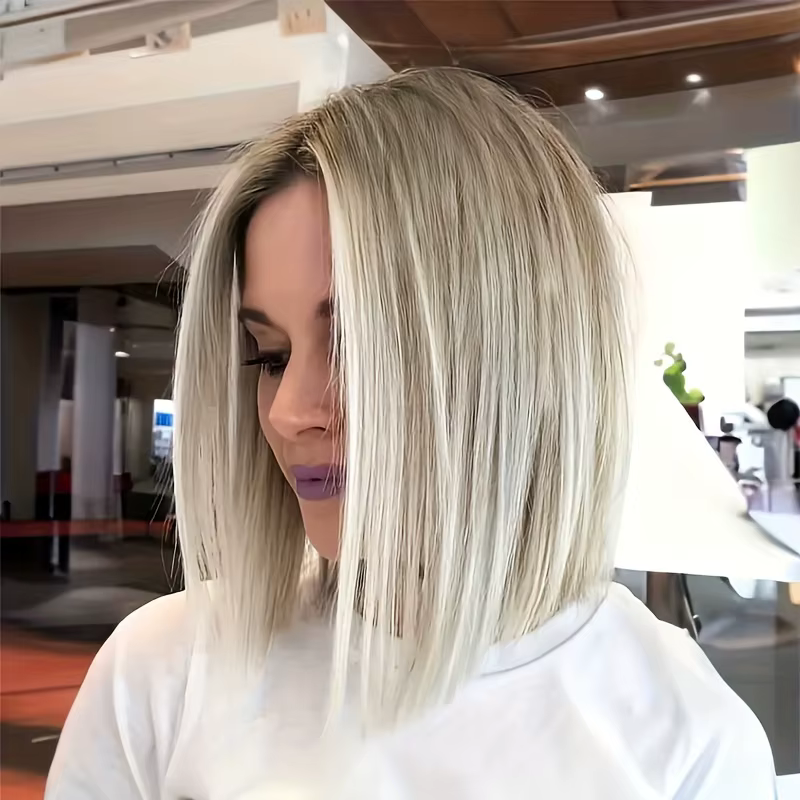 Perruque Bob ombrée – Cheveux synthétiques avec partie centrale pour cosplay