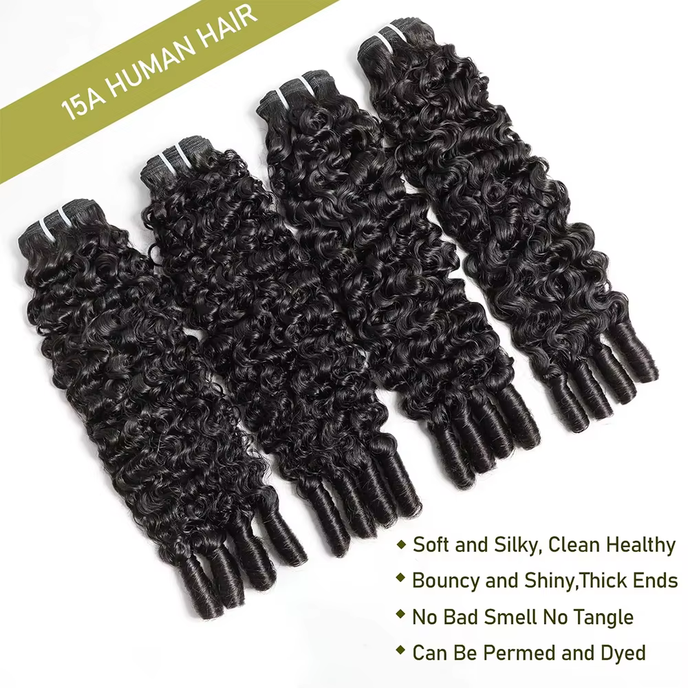 Extensions de cheveux humains à double trame