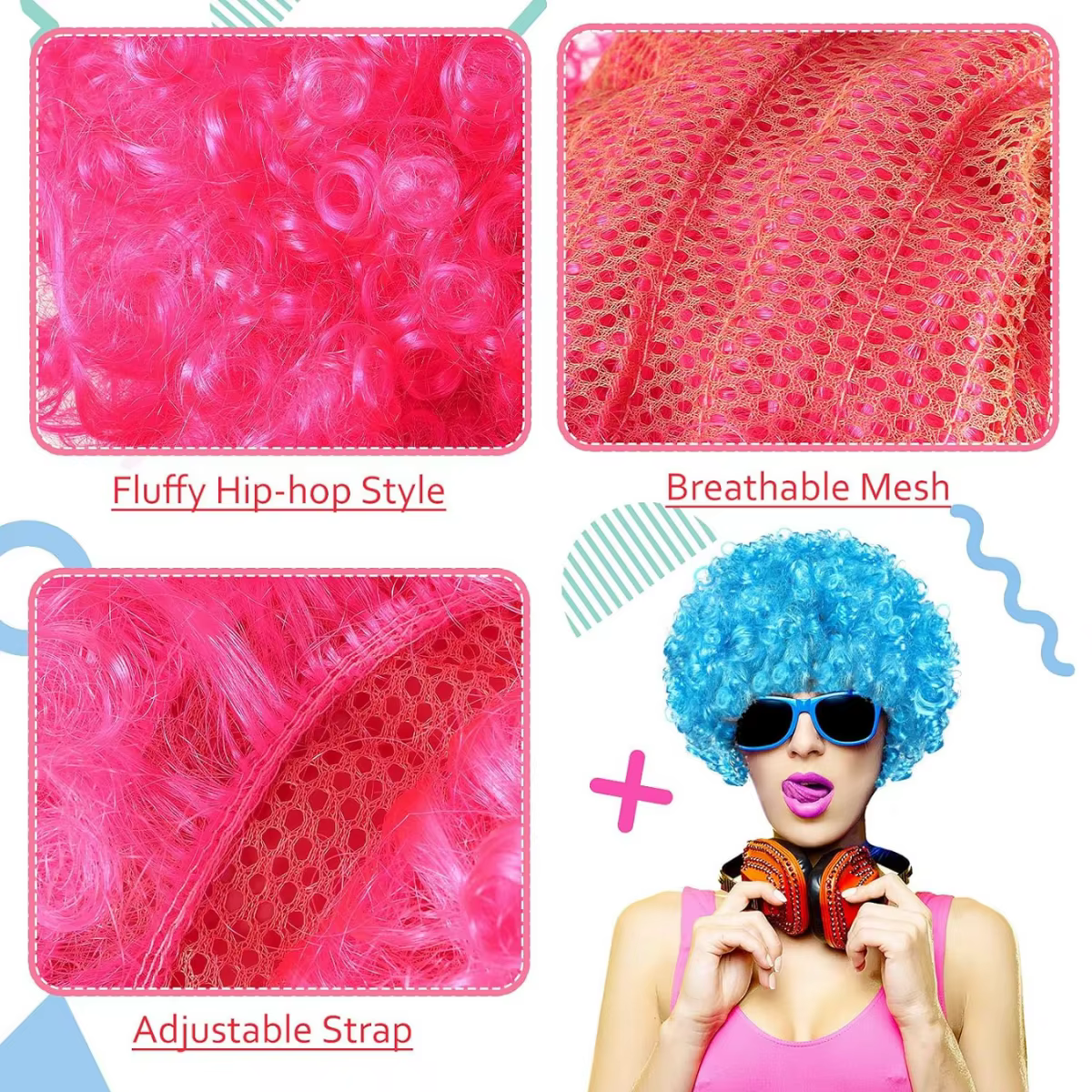 Perruque de Clown Afro Puff