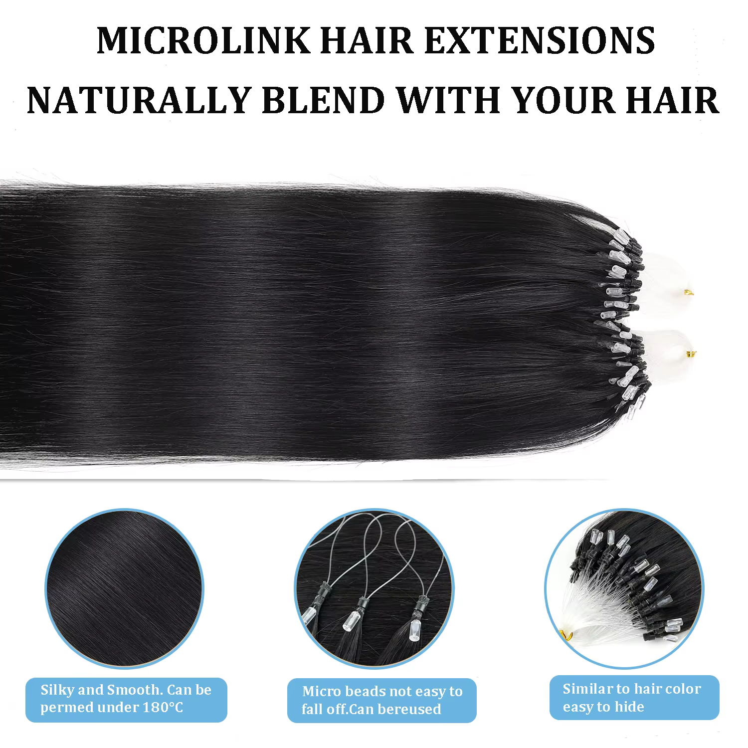 Extensions de cheveux humains droits pour femmes 100g ligne de pêche Extension