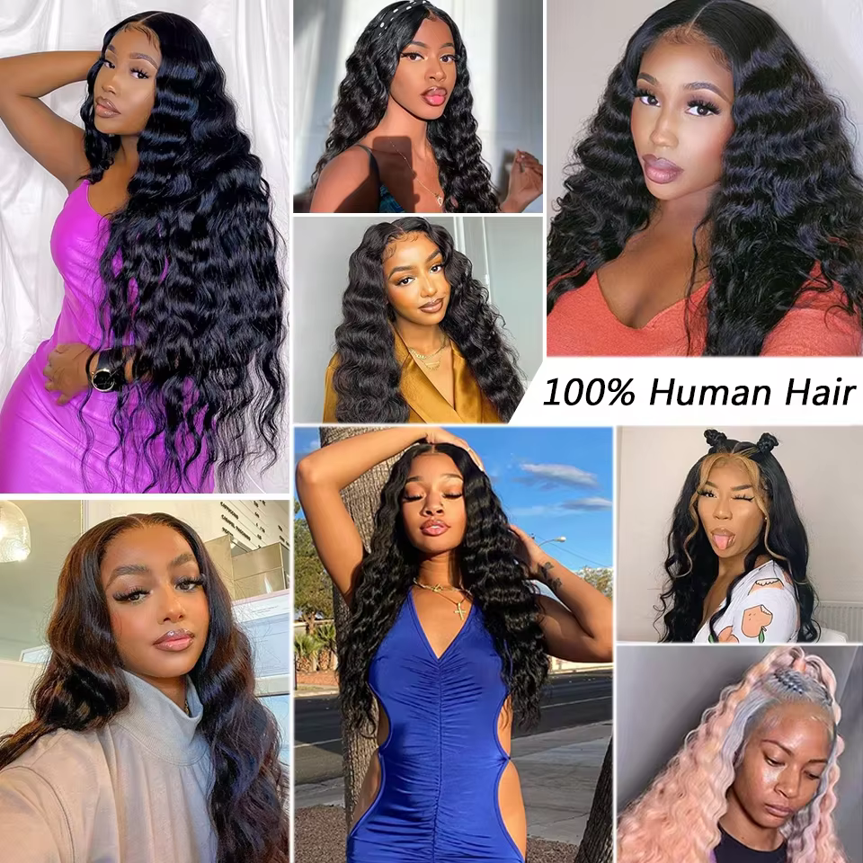 Extensions de cheveux humains bouclés birmans avec frontal
