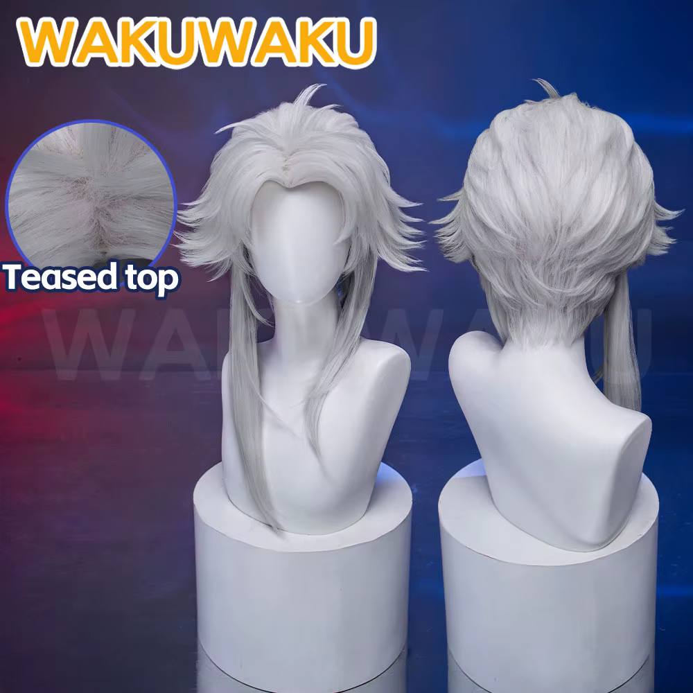 EN STOCK Perruque de cosplay Pierrot Harlequin Game WakuWaku pour homme