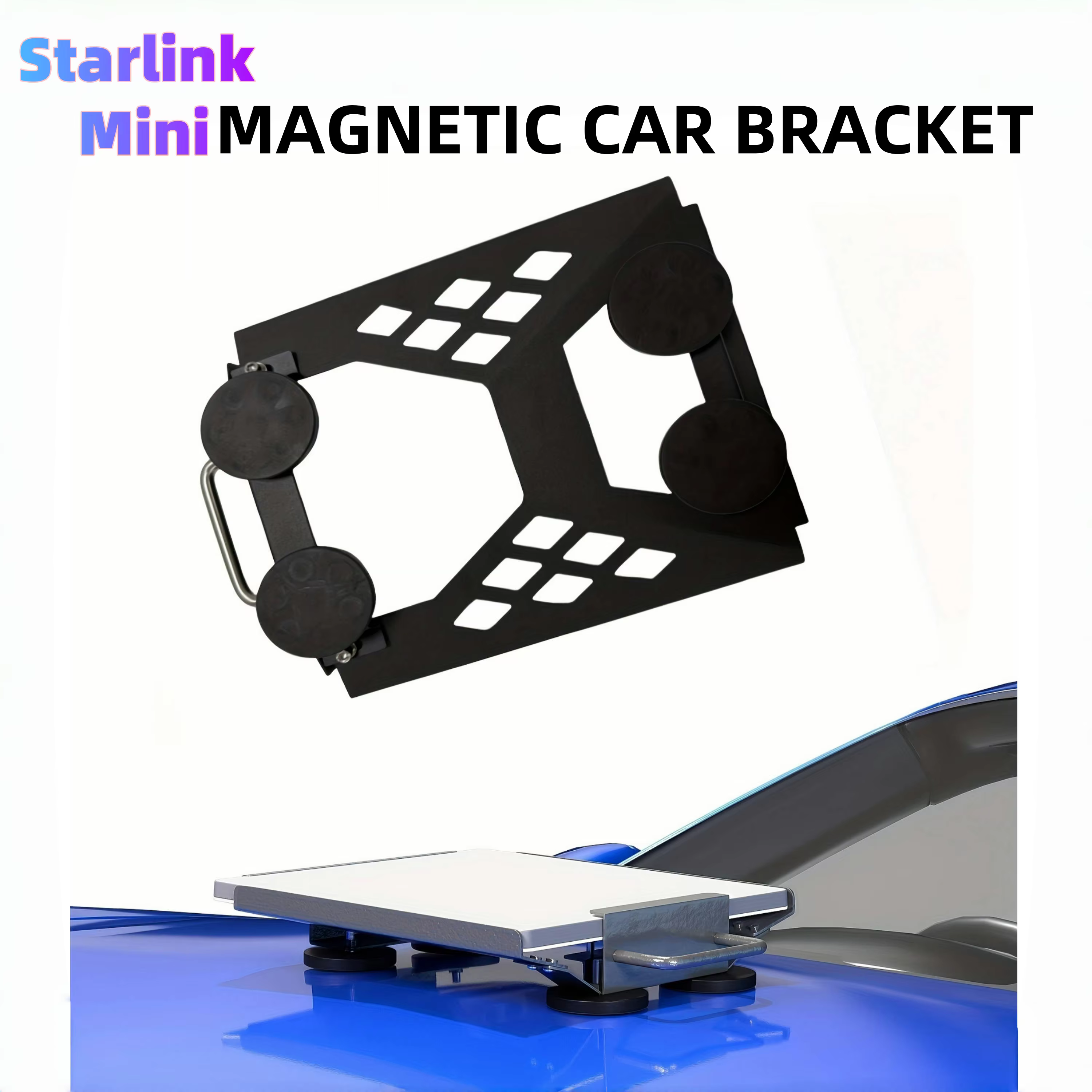 Pour Starlink Mini support de toit magnétique portable, matériau métallique, type d'aspiration magnétique, pas besoin d'installation de perçage.