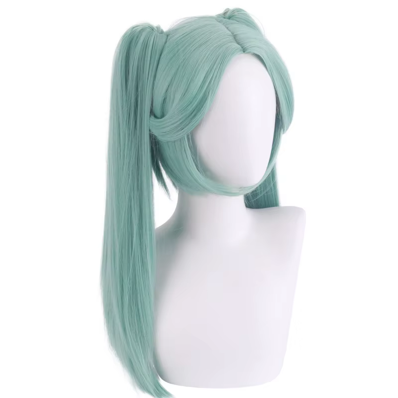 Perruque de Cosplay Rebecca Anime Cyberpunk Edgerunners, perruque synthétique à double queue de cheval bleu cyan, résistante à la chaleur