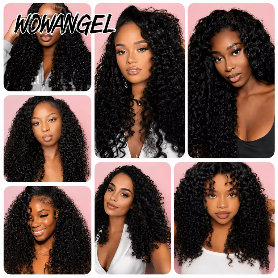 WOWANGEL Extensions de cheveux humains bouclés birmanes en crochet