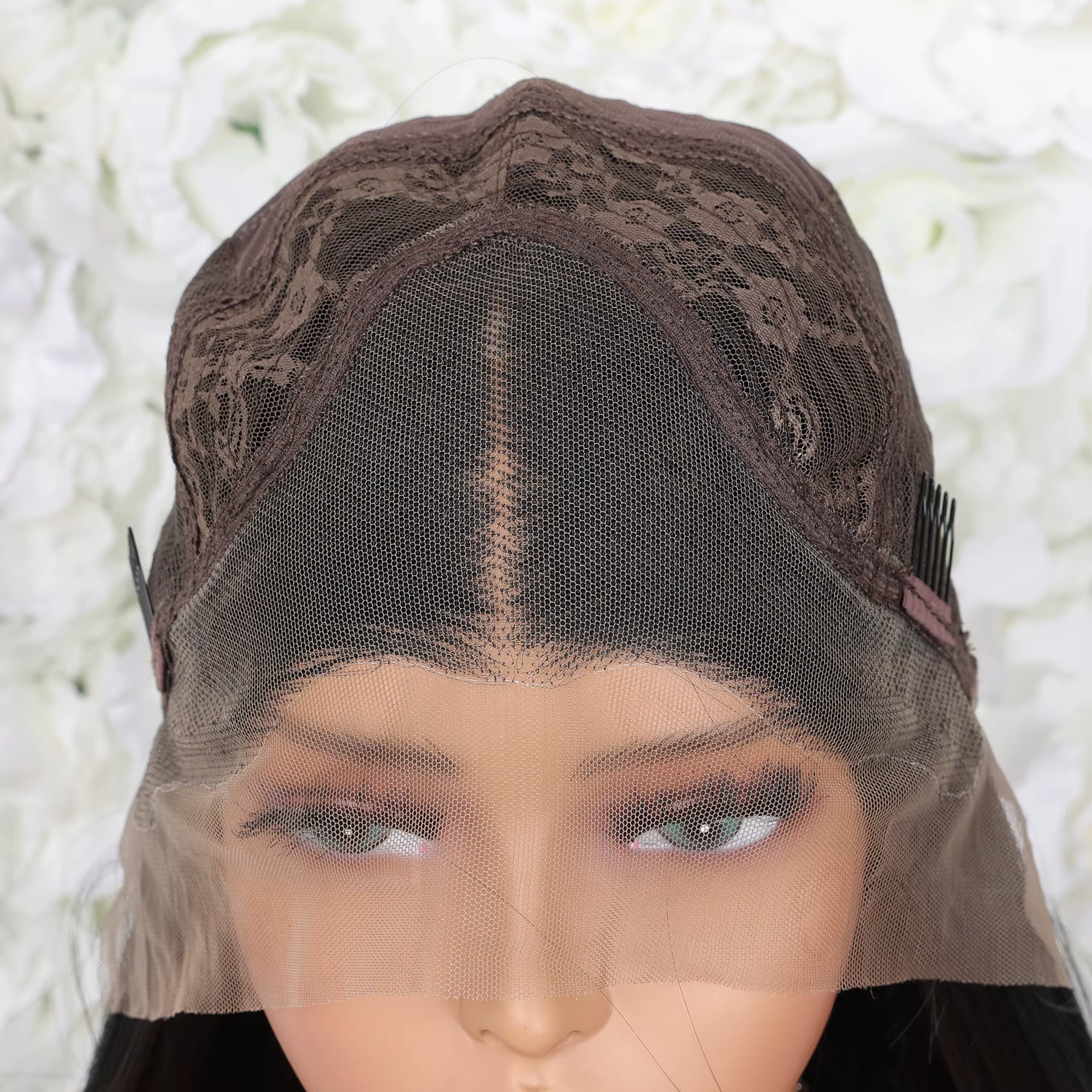 Perruque Lace Frontal Wig synthétique lisse et soyeuse